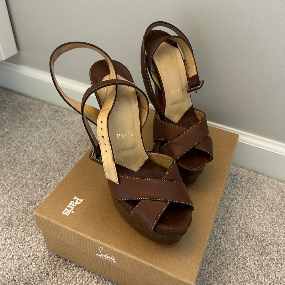 Authentic Christian Louboutins brown